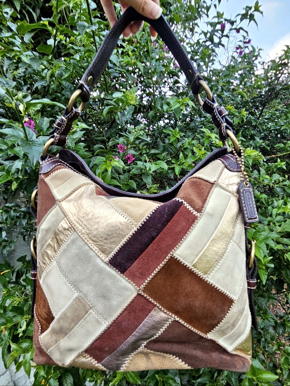 Rare Coach 10974 Chelsea Suede Leather Patchwork Hobo Bag Y2K
